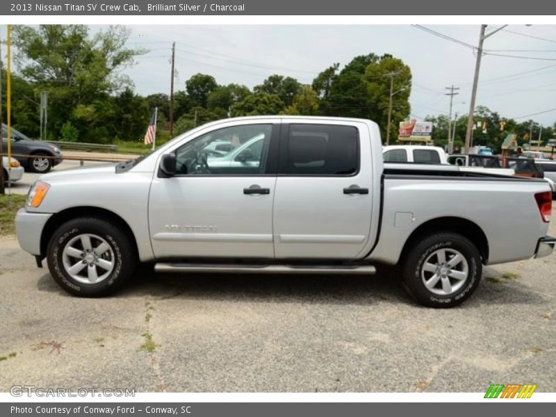 Brilliant Silver / Charcoal 2013 Nissan Titan SV Crew Cab