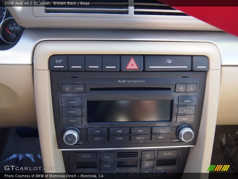 Brilliant Black / Beige 2008 Audi A4 2.0T Sedan