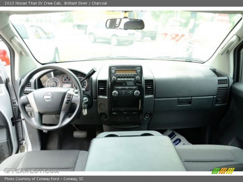 Brilliant Silver / Charcoal 2013 Nissan Titan SV Crew Cab