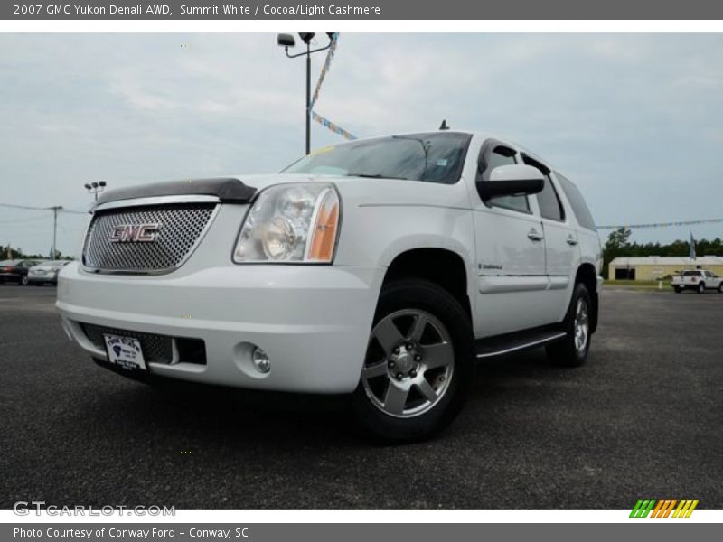 Summit White / Cocoa/Light Cashmere 2007 GMC Yukon Denali AWD