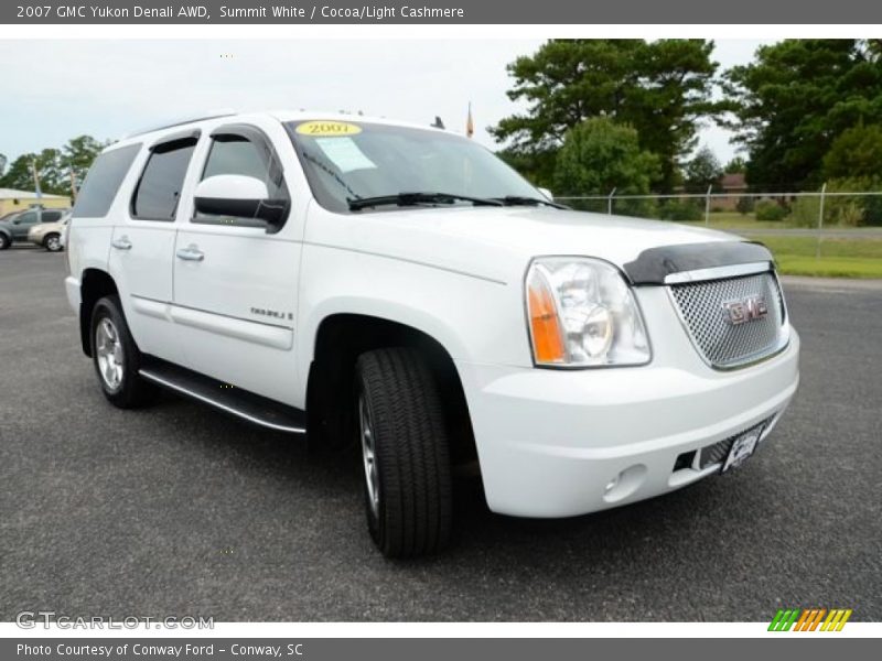 Summit White / Cocoa/Light Cashmere 2007 GMC Yukon Denali AWD