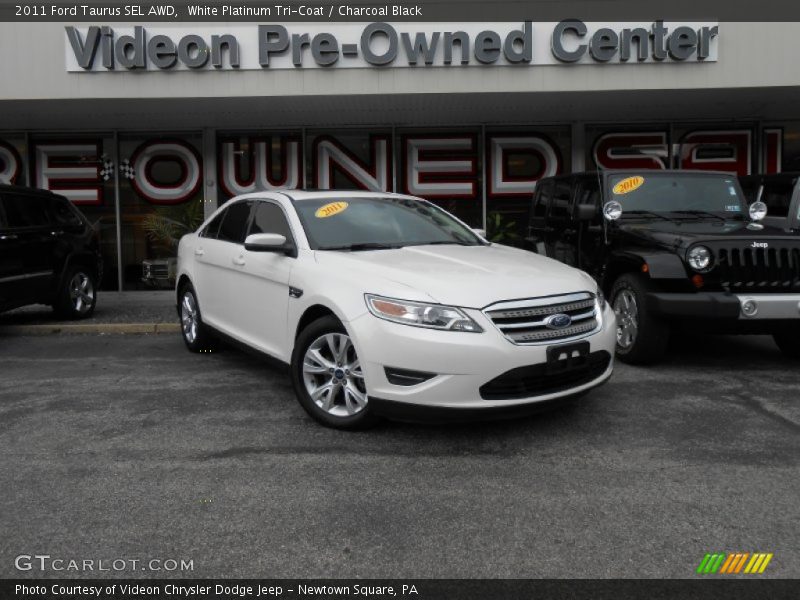 White Platinum Tri-Coat / Charcoal Black 2011 Ford Taurus SEL AWD