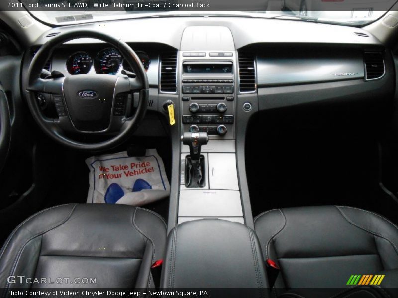 White Platinum Tri-Coat / Charcoal Black 2011 Ford Taurus SEL AWD