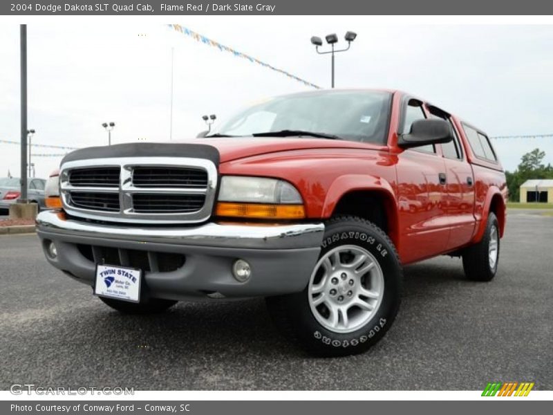 Flame Red / Dark Slate Gray 2004 Dodge Dakota SLT Quad Cab