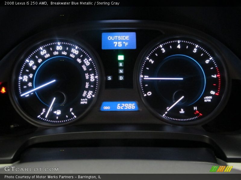 Breakwater Blue Metallic / Sterling Gray 2008 Lexus IS 250 AWD