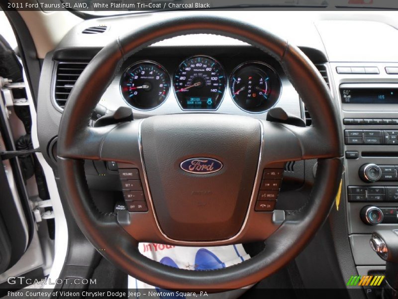 White Platinum Tri-Coat / Charcoal Black 2011 Ford Taurus SEL AWD