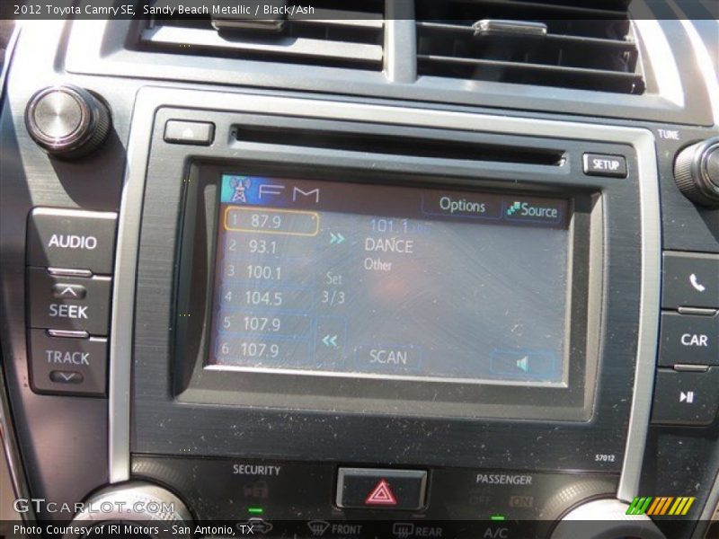 Sandy Beach Metallic / Black/Ash 2012 Toyota Camry SE