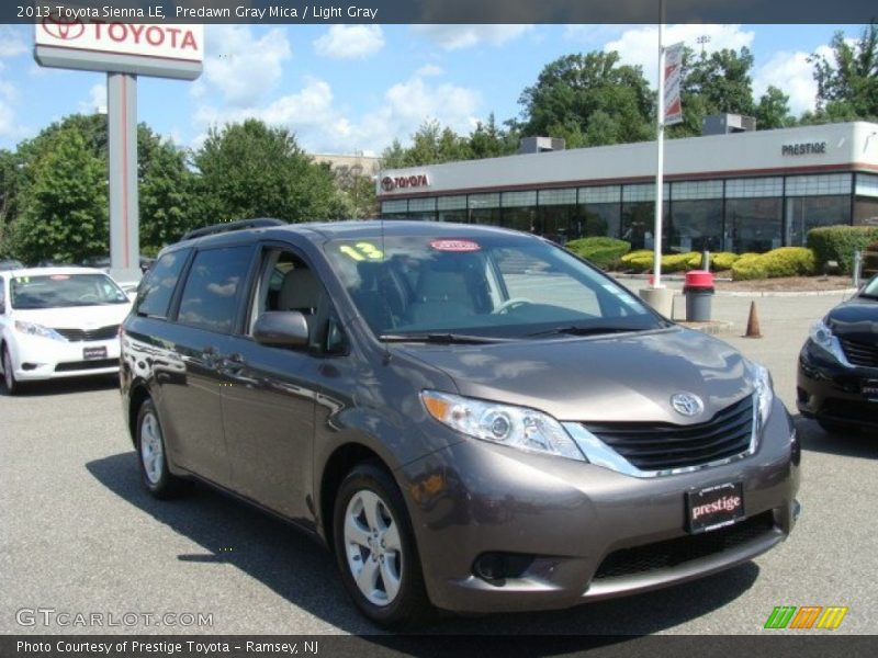 Predawn Gray Mica / Light Gray 2013 Toyota Sienna LE
