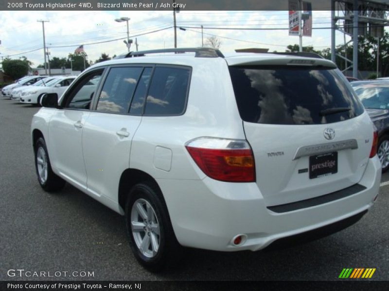 Blizzard White Pearl / Ash Gray 2008 Toyota Highlander 4WD