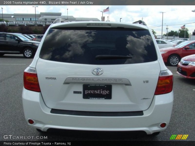 Blizzard White Pearl / Ash Gray 2008 Toyota Highlander 4WD