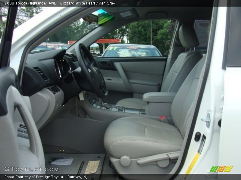 Blizzard White Pearl / Ash Gray 2008 Toyota Highlander 4WD