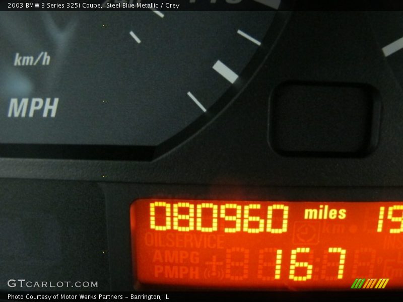 Steel Blue Metallic / Grey 2003 BMW 3 Series 325i Coupe