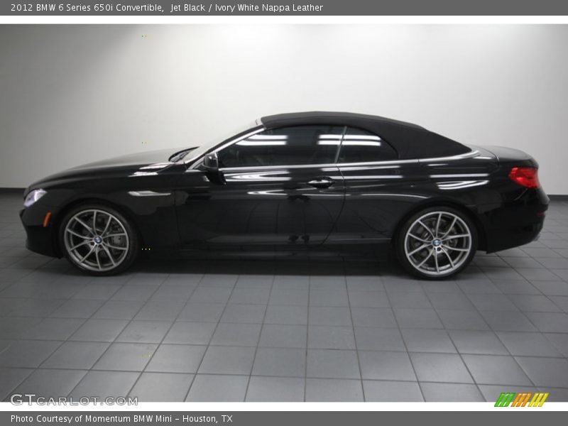 Jet Black / Ivory White Nappa Leather 2012 BMW 6 Series 650i Convertible