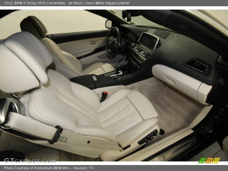 Jet Black / Ivory White Nappa Leather 2012 BMW 6 Series 650i Convertible