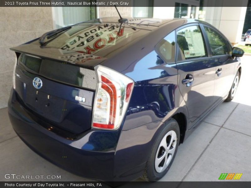 Nautical Blue Metallic / Dark Gray 2013 Toyota Prius Three Hybrid