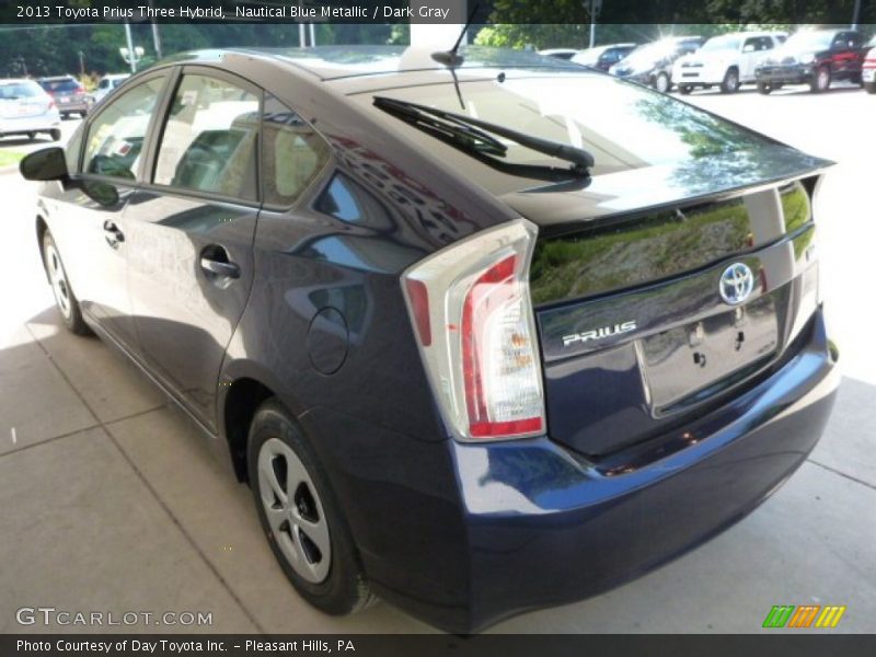 Nautical Blue Metallic / Dark Gray 2013 Toyota Prius Three Hybrid