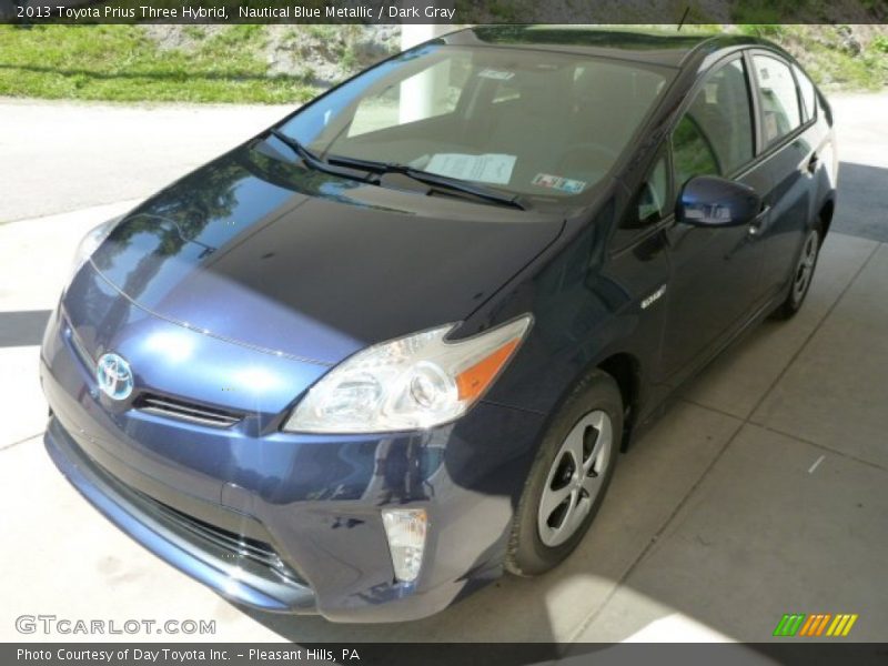 Nautical Blue Metallic / Dark Gray 2013 Toyota Prius Three Hybrid