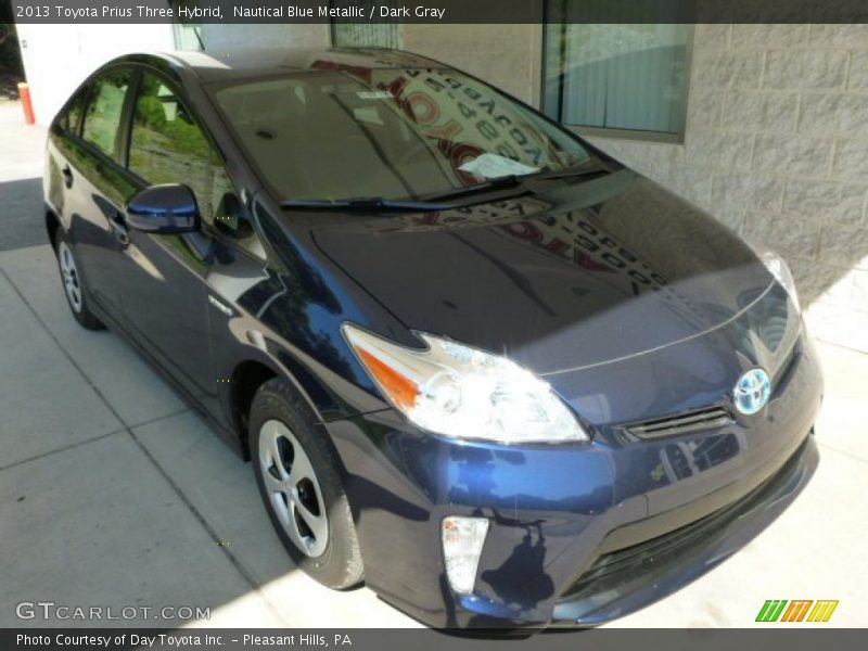 Nautical Blue Metallic / Dark Gray 2013 Toyota Prius Three Hybrid