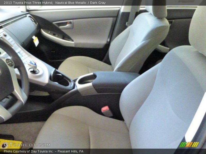 Nautical Blue Metallic / Dark Gray 2013 Toyota Prius Three Hybrid