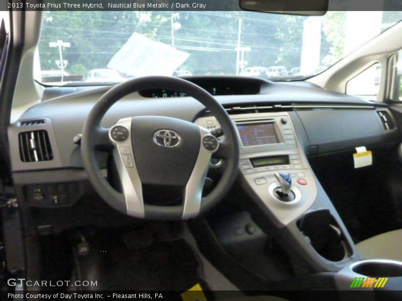 Nautical Blue Metallic / Dark Gray 2013 Toyota Prius Three Hybrid