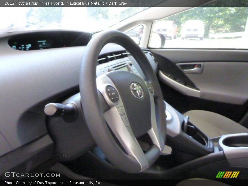 Nautical Blue Metallic / Dark Gray 2013 Toyota Prius Three Hybrid