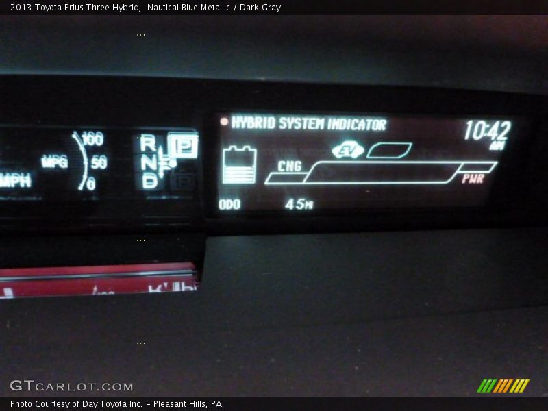 Nautical Blue Metallic / Dark Gray 2013 Toyota Prius Three Hybrid