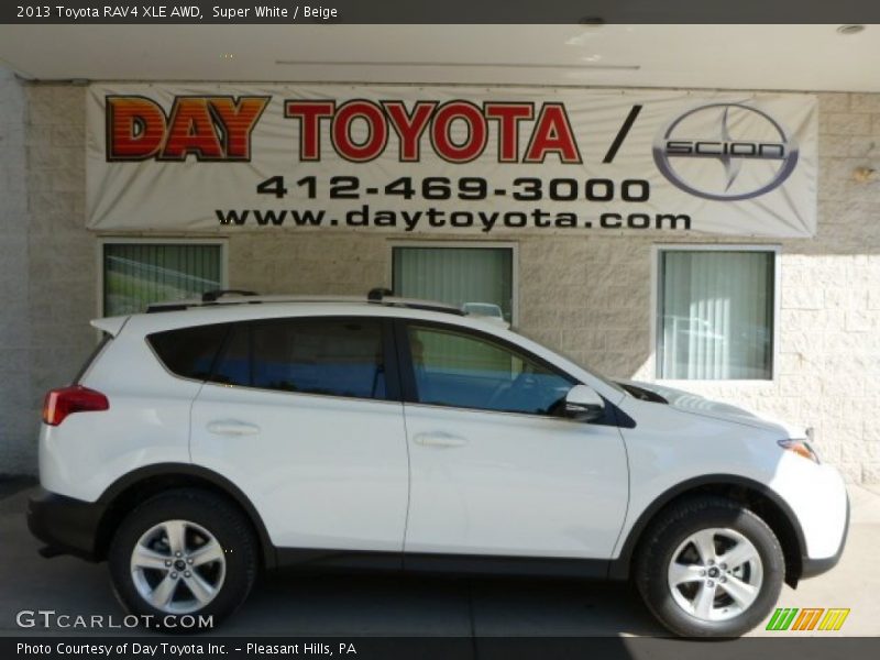 Super White / Beige 2013 Toyota RAV4 XLE AWD