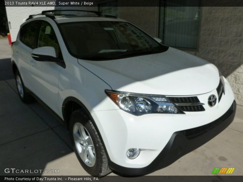 Super White / Beige 2013 Toyota RAV4 XLE AWD