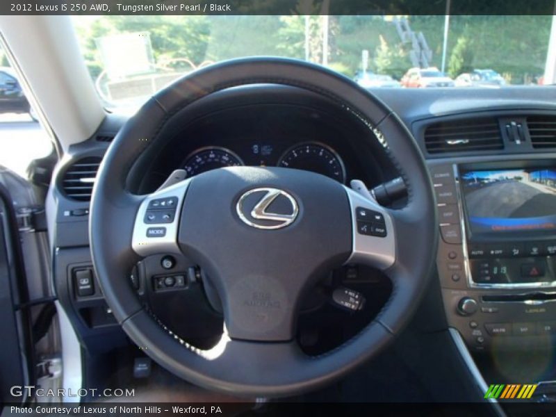 Tungsten Silver Pearl / Black 2012 Lexus IS 250 AWD