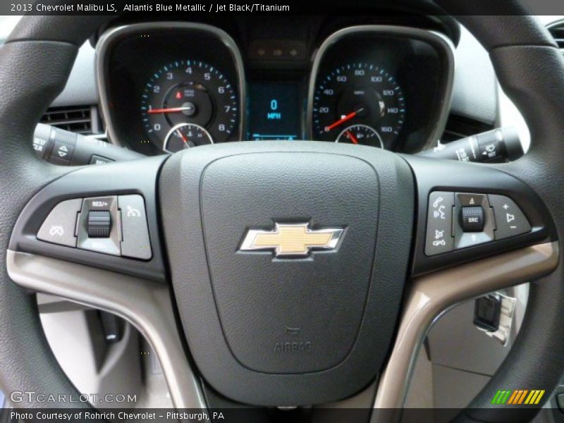 Atlantis Blue Metallic / Jet Black/Titanium 2013 Chevrolet Malibu LS