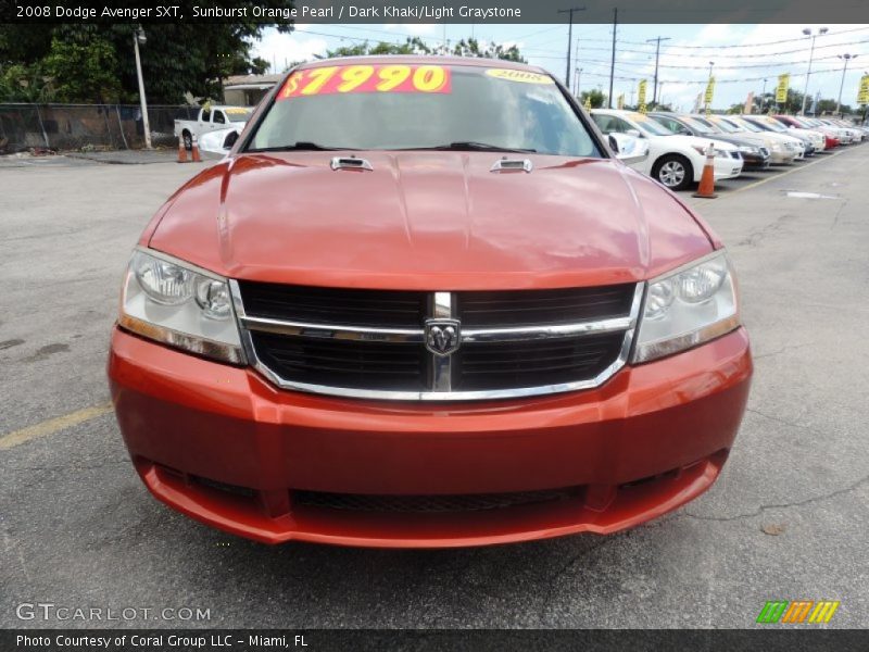 Sunburst Orange Pearl / Dark Khaki/Light Graystone 2008 Dodge Avenger SXT