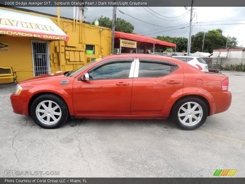Sunburst Orange Pearl / Dark Khaki/Light Graystone 2008 Dodge Avenger SXT