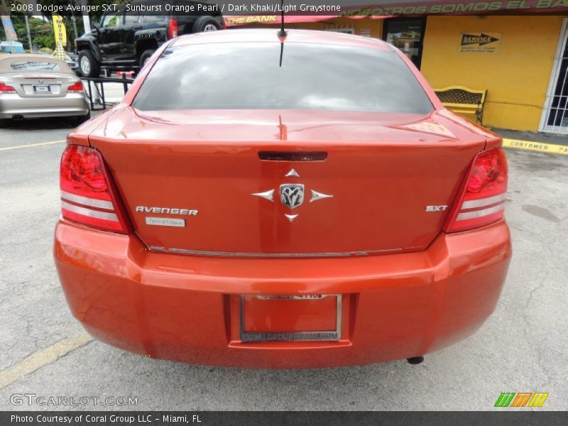 Sunburst Orange Pearl / Dark Khaki/Light Graystone 2008 Dodge Avenger SXT
