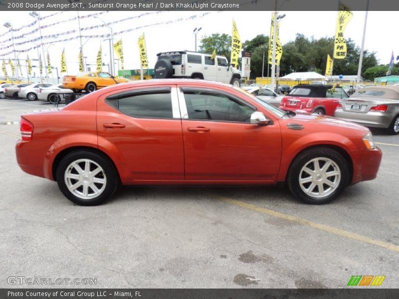 Sunburst Orange Pearl / Dark Khaki/Light Graystone 2008 Dodge Avenger SXT