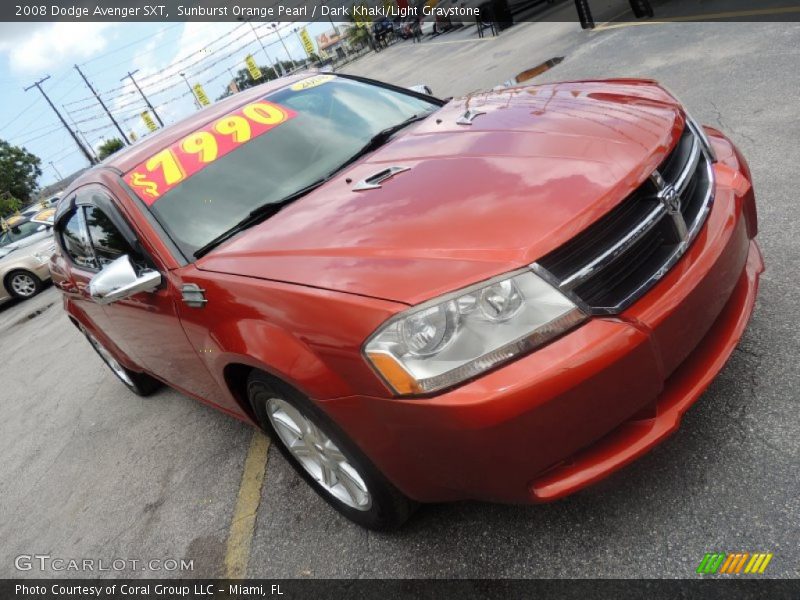 Sunburst Orange Pearl / Dark Khaki/Light Graystone 2008 Dodge Avenger SXT