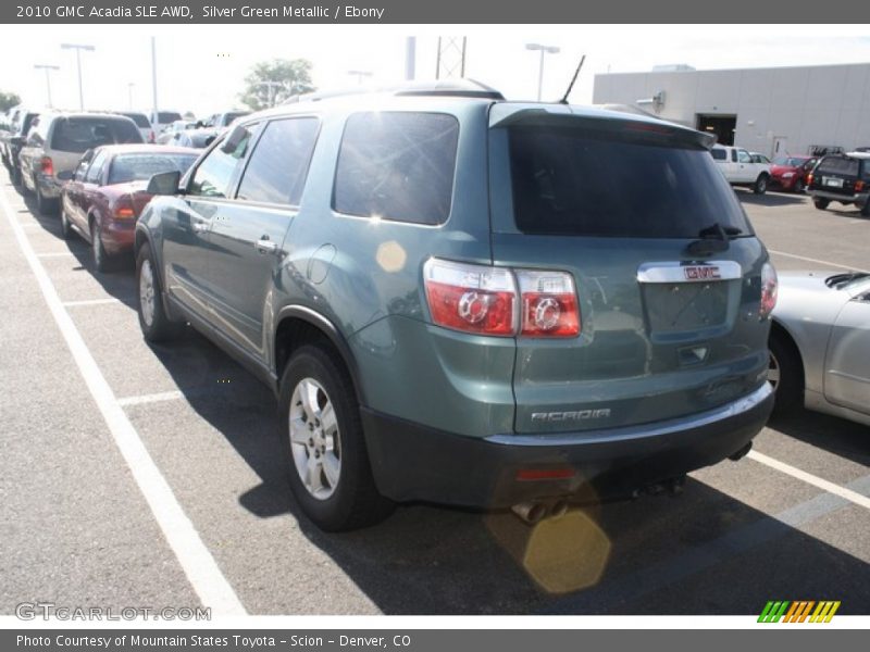 Silver Green Metallic / Ebony 2010 GMC Acadia SLE AWD