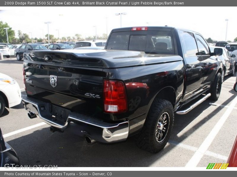 Brilliant Black Crystal Pearl / Light Pebble Beige/Bark Brown 2009 Dodge Ram 1500 SLT Crew Cab 4x4