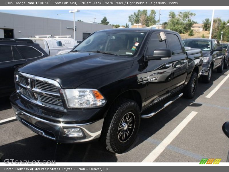 Brilliant Black Crystal Pearl / Light Pebble Beige/Bark Brown 2009 Dodge Ram 1500 SLT Crew Cab 4x4