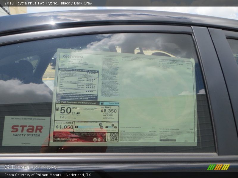 Black / Dark Gray 2013 Toyota Prius Two Hybrid
