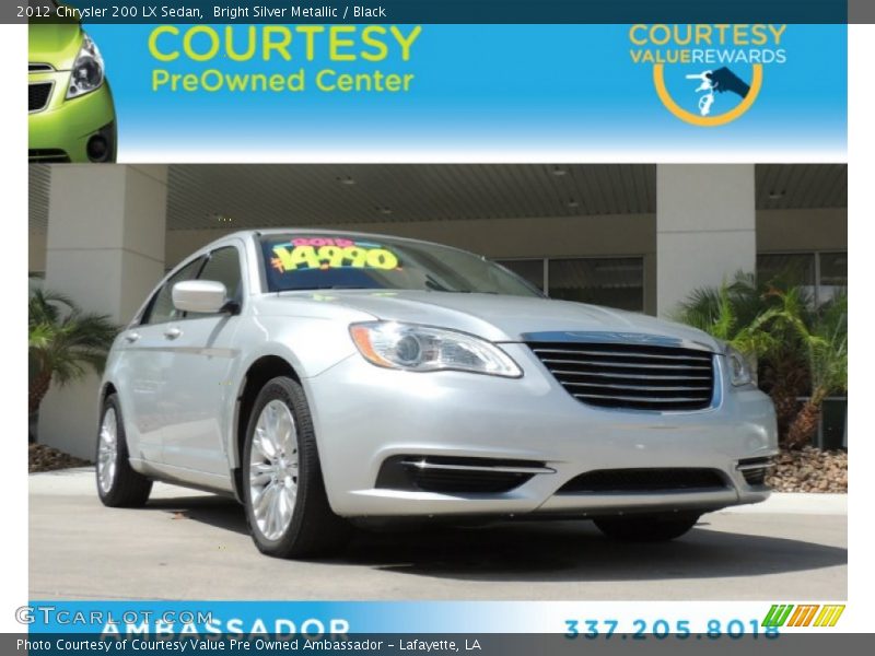 Bright Silver Metallic / Black 2012 Chrysler 200 LX Sedan