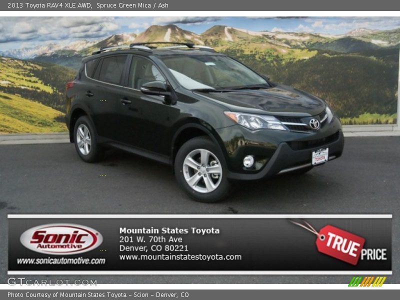 Spruce Green Mica / Ash 2013 Toyota RAV4 XLE AWD