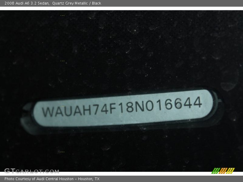 Quartz Grey Metallic / Black 2008 Audi A6 3.2 Sedan