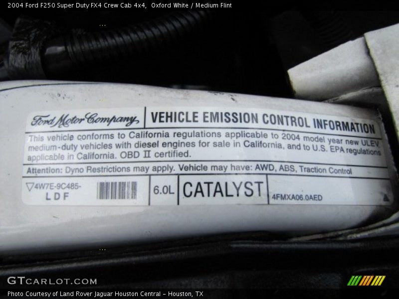 Oxford White / Medium Flint 2004 Ford F250 Super Duty FX4 Crew Cab 4x4