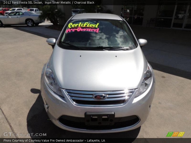 Ingot Silver Metallic / Charcoal Black 2012 Ford Fiesta SEL Sedan