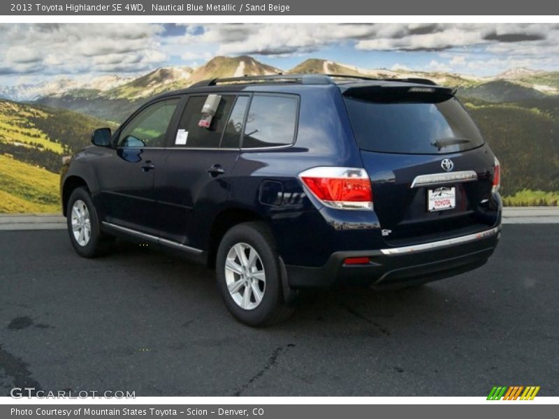 Nautical Blue Metallic / Sand Beige 2013 Toyota Highlander SE 4WD