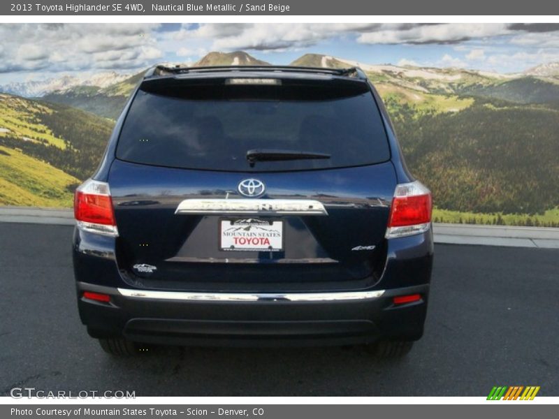 Nautical Blue Metallic / Sand Beige 2013 Toyota Highlander SE 4WD