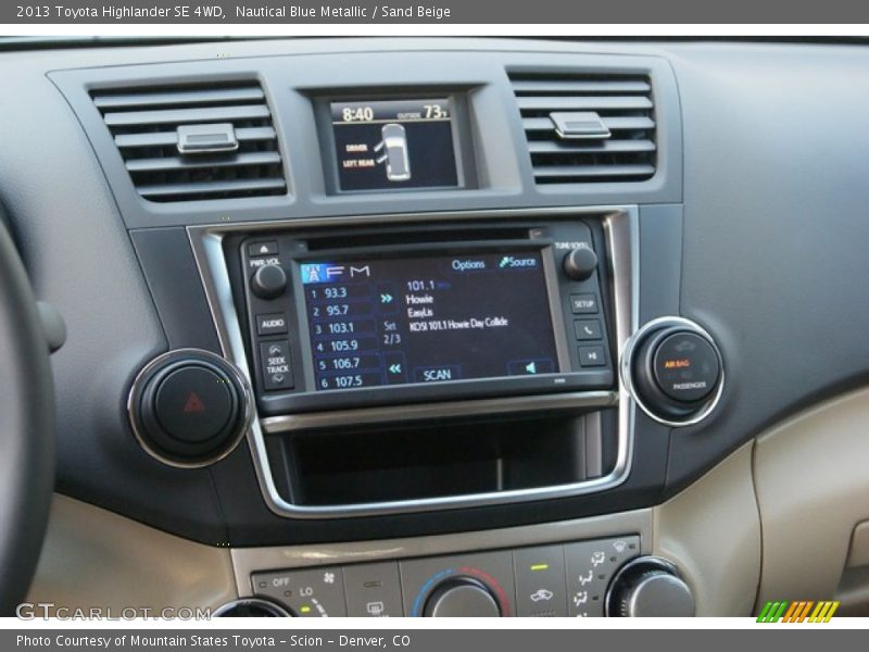 Nautical Blue Metallic / Sand Beige 2013 Toyota Highlander SE 4WD