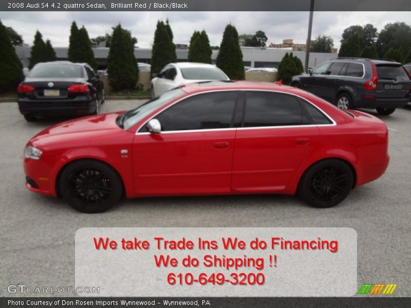 Brilliant Red / Black/Black 2008 Audi S4 4.2 quattro Sedan