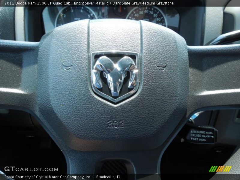 Bright Silver Metallic / Dark Slate Gray/Medium Graystone 2011 Dodge Ram 1500 ST Quad Cab
