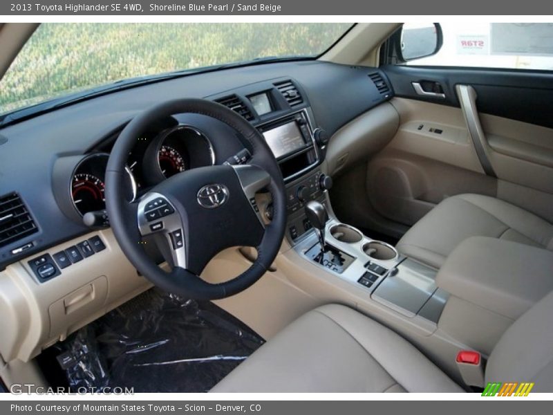 Shoreline Blue Pearl / Sand Beige 2013 Toyota Highlander SE 4WD
